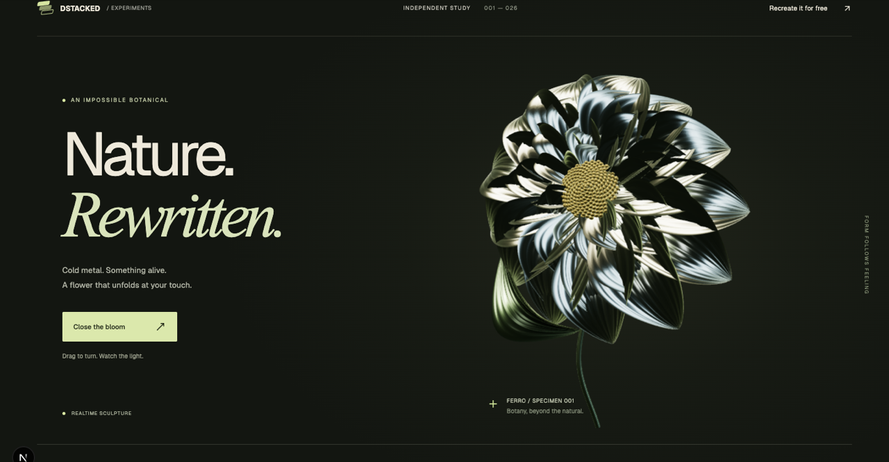 Recreate FERRO, a living metal flower